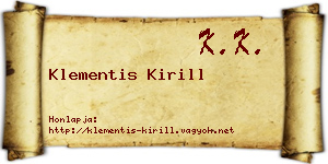 Klementis Kirill névjegykártya